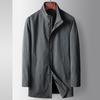 Gabardina para Hombre Primavera y Otoño Nueva para Mediana Edad y Jóvenes Lujo Ligero Abrigo de Negocios Medio y Largo Cuello Alto Gabardina Informal