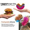 Sandwich Burger Clip Rack Retractable Hamburger Holder, Hot Dog Fixed Box, Holder Rack, Washable Silicone French Fry Stand for Picnic Travel Non Slip