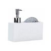 Dispenser Bianco in Resina per Sapone da Cucina e Igienizzante Mani con Porta Spugna