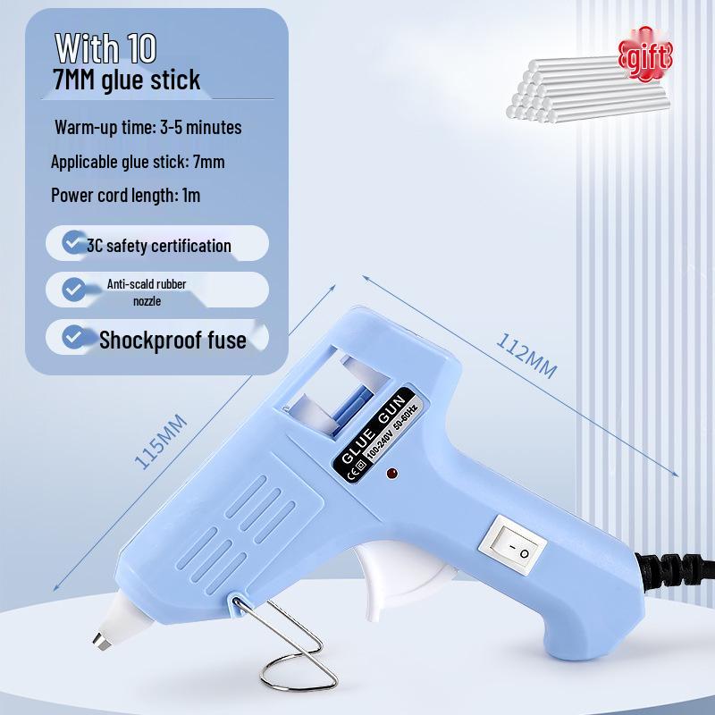 High Viscosity Hot Melt Glue Gun with 7-11mm Sticks for Kids' Crafts and Household Use