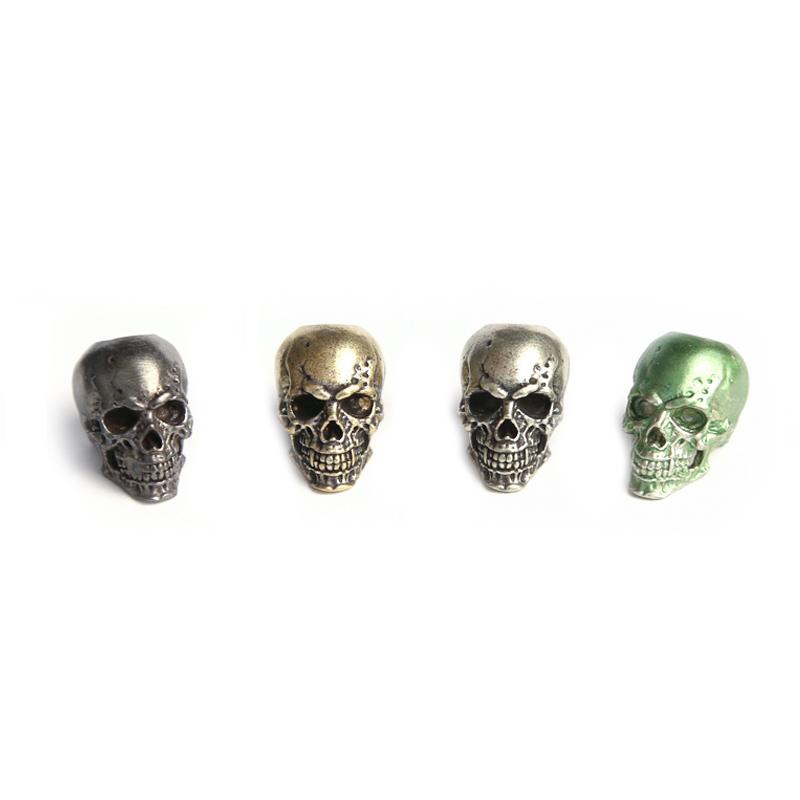 Skull Head Brass Knife Bead Punk EDC Outdoor DIY Paracord Woven Lanyard Pendants Retro Umbrella Rope Bracelets EDC Accessories