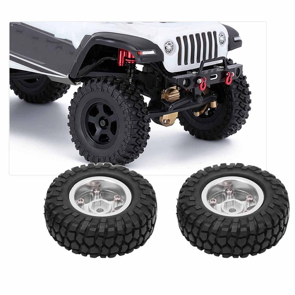 2Pcs RC Wheels Metal Remote Control Car Tires Replacement Parts for   SCX24 90081