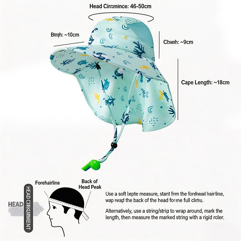 Cappello Estivo da Sole per Bambini con Protezione per il Collo e Cinturino a Tesa Larga Cappelli da Spiaggia per Bambini Cappello a Secchiello Protezione UV Cappellino Panama per Bambini e Bambine Outdoor