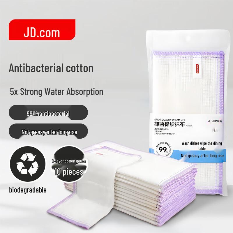 Antibacterial Lint-Free Kitchen Dishcloths (10-Pack)