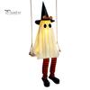 Ijesztő Tornácra Akasztható Díszek Halloween Lengő Szellem Dekoráció, Világító Nagy Lengő Fesztivál Hangulatú Kellékek Boszorkánykalap és Csíkos Lábak ehhez