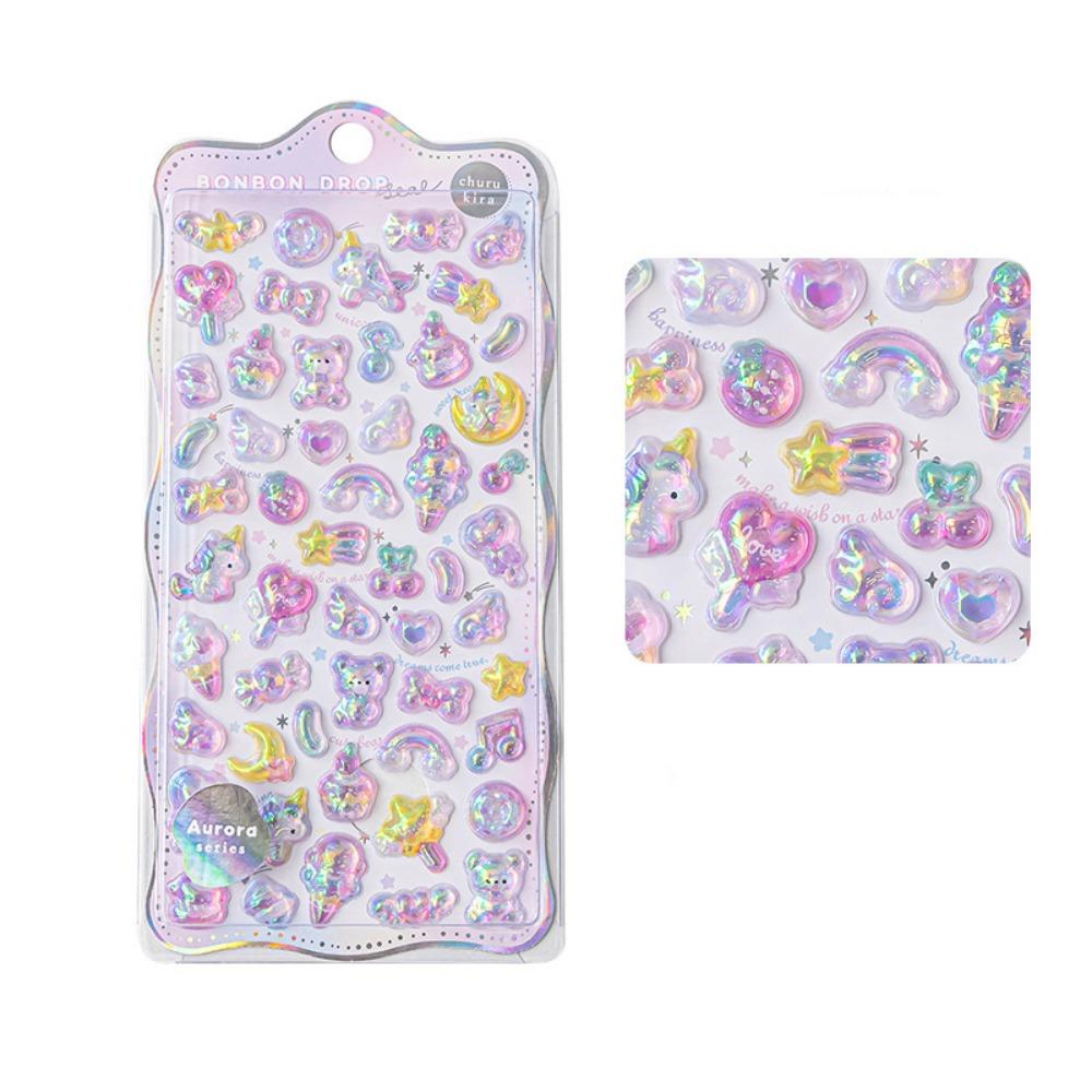 Kawaii Candy Animal Drop Sticker Cute DIY Toy Stickers Cartoon 3D Decor Stickers  DIY Scrapbooking
