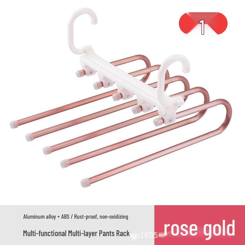 Liquidação de Fim de Ano: Cabide Dobrável Multi-Funcional de Aço Inoxidável com Múltiplas Camadas para Calças em Guarda-Roupas.