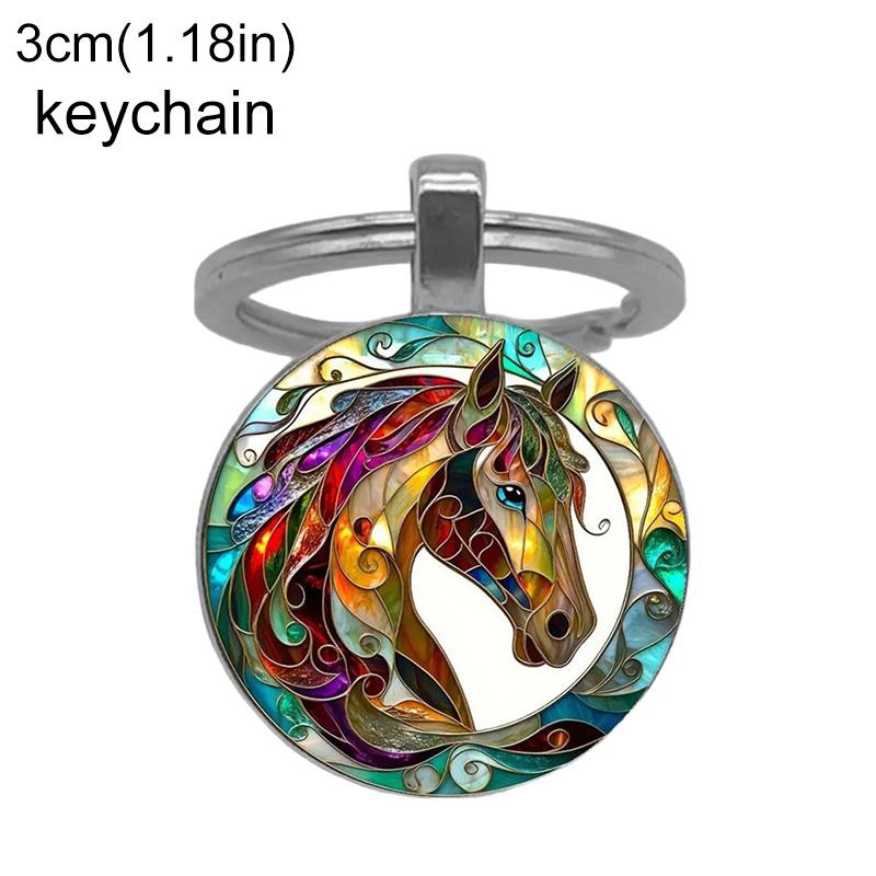 

1 шт. Багатокольоровий вишуканий брелок для подарунка з малюнком коня, модна металева біжутерія, брошка 30mm