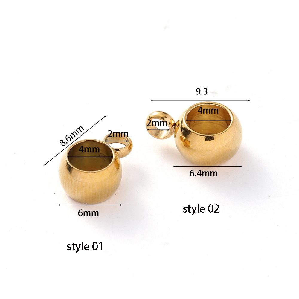 10Pcs/Lot Stainless Steel Spacer Beads Pendant Charms Clasps Bail Beads for Bracelet Necklace DIY Jewelry Making Findings