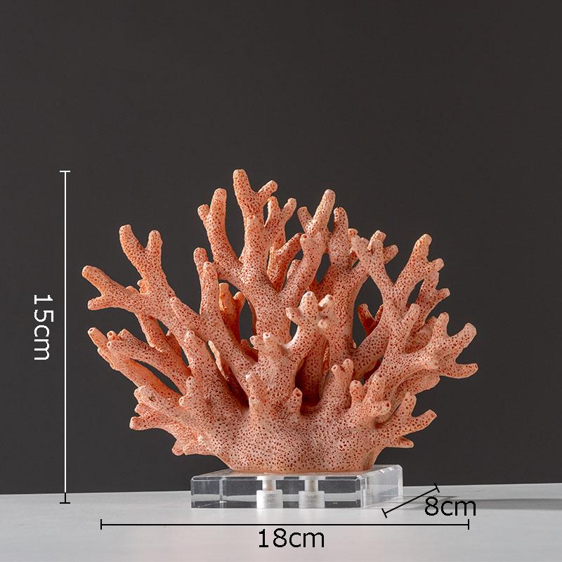 Creative Simulated Coral Resin Crafts Transparent Base Coral Statue Desk Decoration Ornaments Modern Home Decor Furnishings