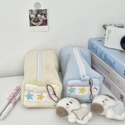 Cartoon Cute Sandwich Strawberry Pencil Case Large Capacity Storage Pen Bag Student Stationery Cosmetic Bag Travel Organizer Bag