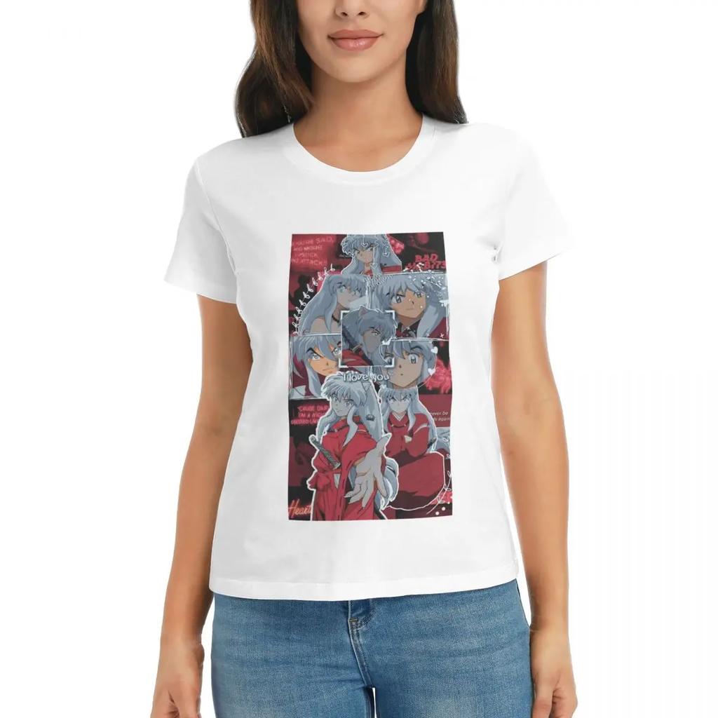 Women TShirt Inuyasha Anime Summer Short Sleeve Tees ONeck Cotton T Shirts Clothes Tops Streetwear