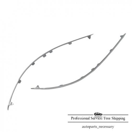 NEW 1Pair Front Bumper Chrome Molding Trim For Mercedes-Benz C250 C300 C350 US