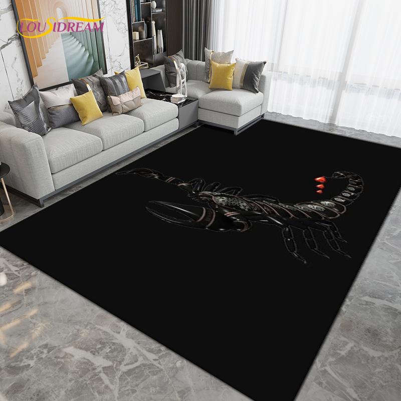 Skorpion Skorpion Bereichsteppich Groß, Teppich für Wohnzimmer Schlafzimmer Sofa Dekoration, Küche Badezimmer Fußmatte Rutschfeste Bodenmatte