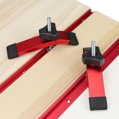 2-Pack T-track Hold Down Clamps Aluminum Woodworking T Track CNC Router Clamp T Slot Fixtures, Home Improvement  Auxiliary Tool
