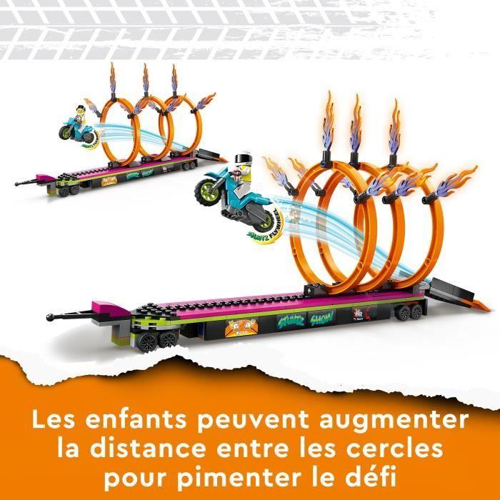 LEGO® City Stuntz 60357 Le Défi de Cascade : les Cercles de Feu, Jouet Moto avec Camion