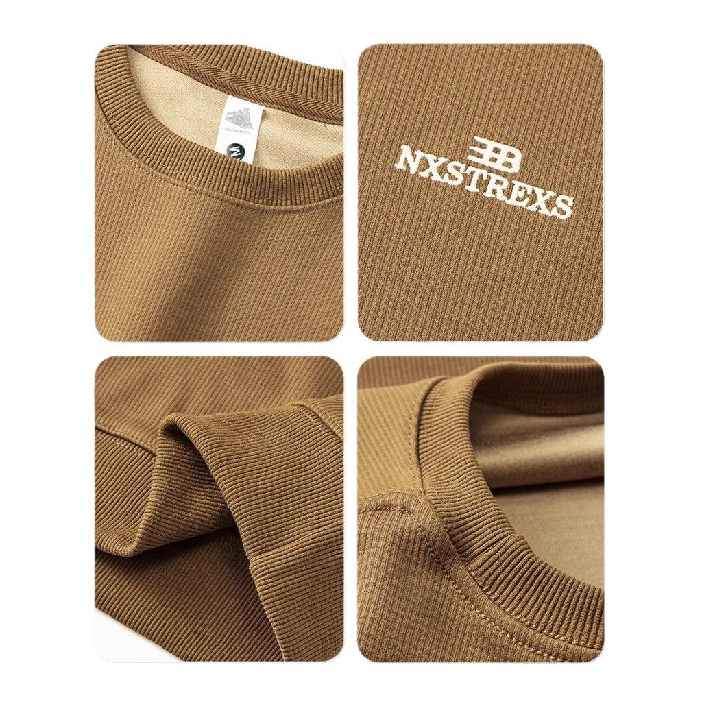 Autumn Embroidered Sweater Men'S American Casual Trendy Brand Long-Sleeved Top Loose Round Neck Inner Bottoming Shirt