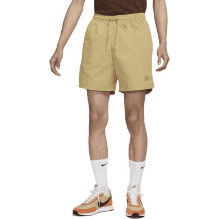 Nike Nai-Ke Zen And Tea Collection Solid Breathable Drawstring Shorts Men Bottoms Apricot DV6194-297