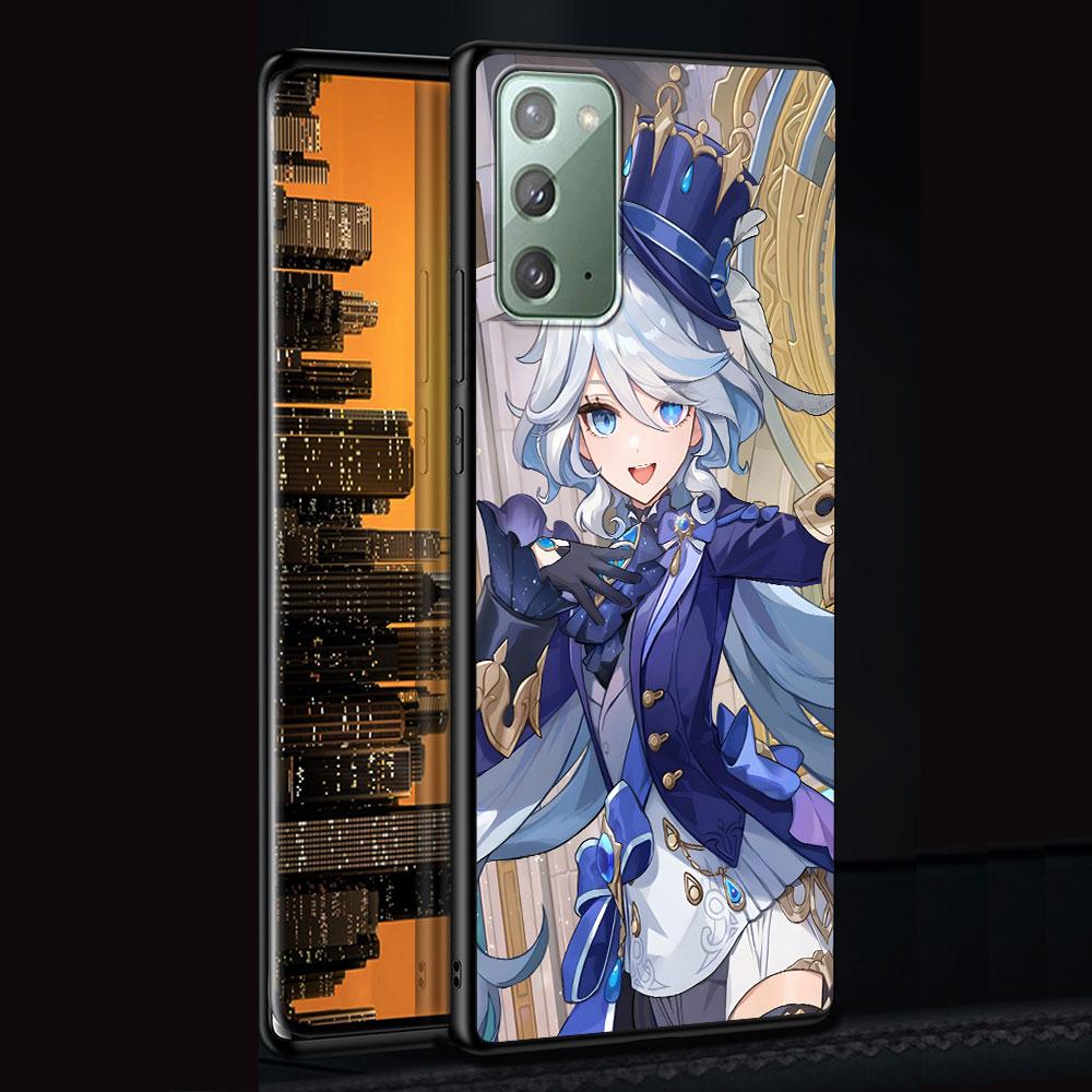 Genshin Impact Furina Case for Samsung Galaxy Note 20 Ultra 8 10 Lite 9 TPU Phone Cover Note 10 Plus Black Soft Shell Funda Capa