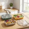 3/4 Grids 304 Stainless Steel Lunch Box Portable Large Capacity Leak Proof Divided Bento Box for Students Adult Microwave Safe
