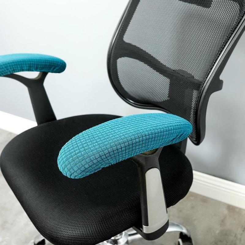 1 Pair Non Slip Polyester Chair Armrest Pads Comfortable Elbow Support Covers For Home Office Chairs Breathable Sleeves