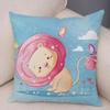 Cartoon Animal Pattern Decorative Pillowcase Car Sofa Square Cushion Pillowcase