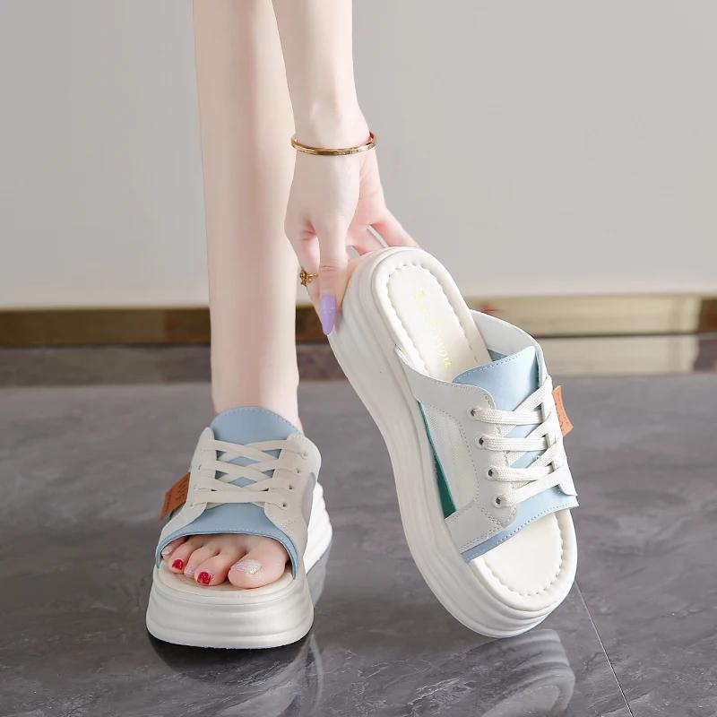 Fashion New Fashion Women's Shoes Flat  Sandals Summer 2025 Thick Sole Comfortable Non-slip Wear-resistant Outdoor Slippers