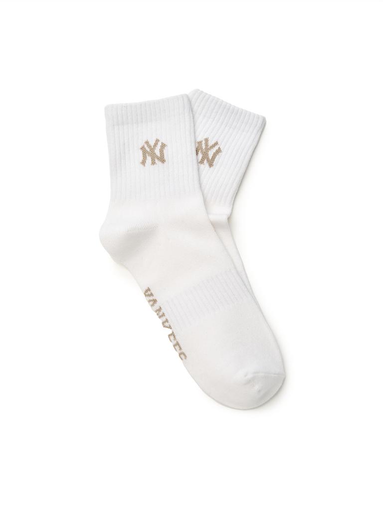 Emelbi Daily Small Logo Mid-Calf Socks Ny (White)