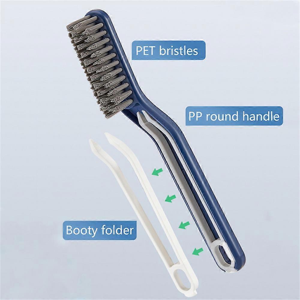 2PCS Multifunctional Floor Seam Brush, New 2 in 1 Clip Hair Window Cleaning Brush for Wall, Bathroom Corner Gap Brush Crevice Cleaning Brush
