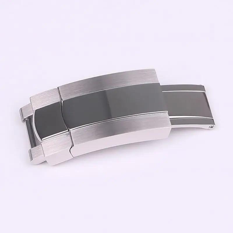 

16X9MM Solid Stainless Steel Folding Buckle for Rolex Submariner Oysterflex Daytona GMT Watch Band Strap Deployment Clasp 16mm срібний