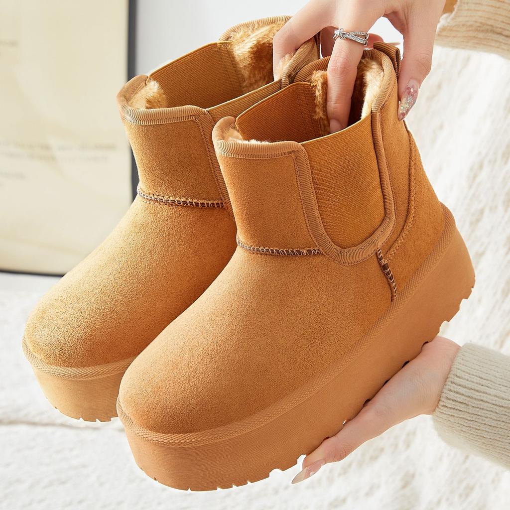 Cotton Shoes Women's Fashion Heightening Snow Boots New High-top Cotton Boots Cold-proof and Warm Long Boots Piled Thickened Cotton Boots