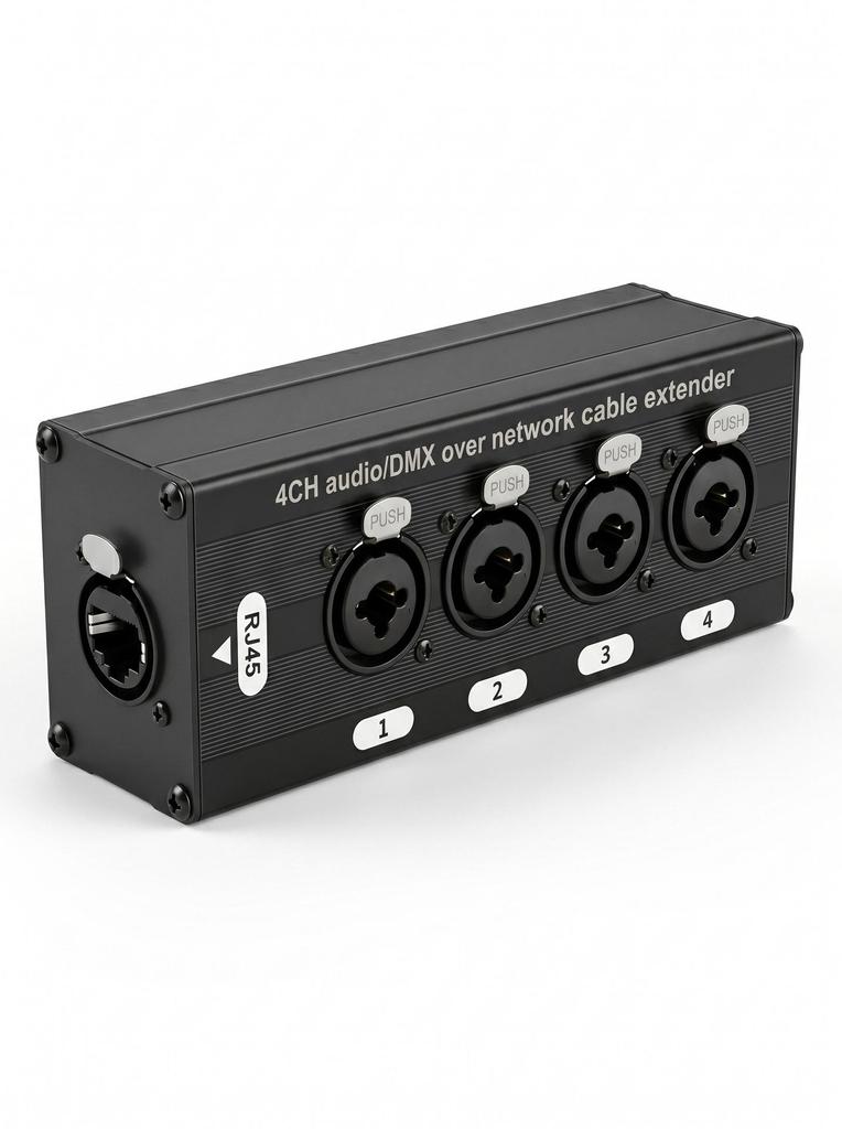 RJ45 Ethernet Audio Extender: 4-Way XLR Male to Female Cable Extension