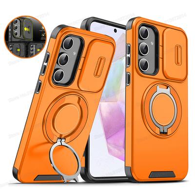Custodia Magnetica per Telefono per Samsung Galaxy A55 A56 A36 A26 A54 A14 A35 A25 A15 A16 5G Staffa Pieghevole Copertura con Protezione Scorrevole per Fotocamera