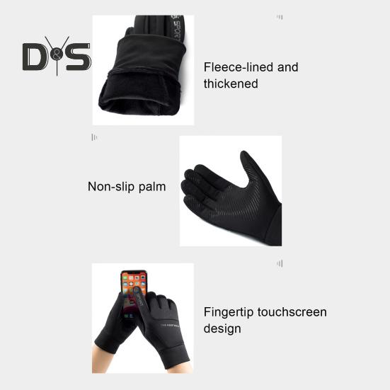 1 Par Vintercykelhandskar Varma Pekskärm Halkfria Vindtäta Vattentäta Kallt Väder Herrar Utomhus Motorcykelåkning Snö Skidhandskar