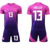 2024-25 Germany Away Pink-Purple Jersey Set #8 Kroos #7 Havertz #10 Musiala Football Jerseys