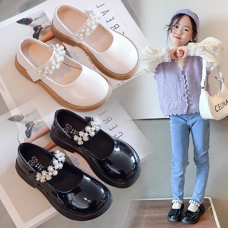 Kid Shoe Fashion Kids Small Leather Shoes 2025 New Girl Shoes Kid Princess Shoes Student Soft Sole Single Shoes Mary Janes Shoes