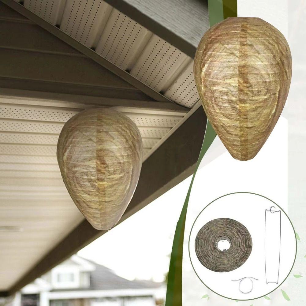 Waterproof Wasp Nest Decoy Reusable Artificial Beehive Natural Repellent Fake Wasp Nest Outdoor