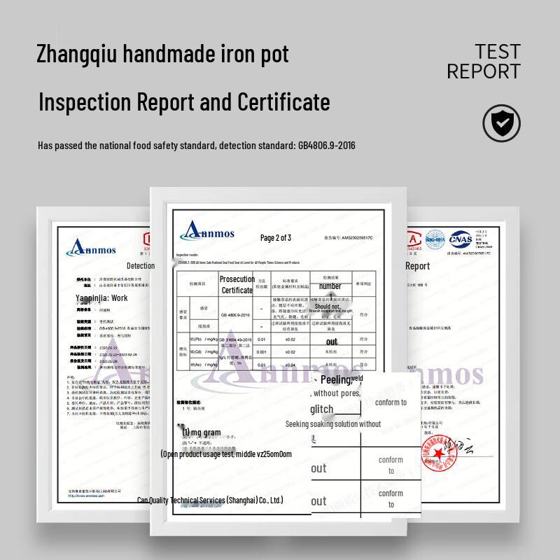 Zhangqiu Handsmidd Gjutjärn Non-Stick Wok