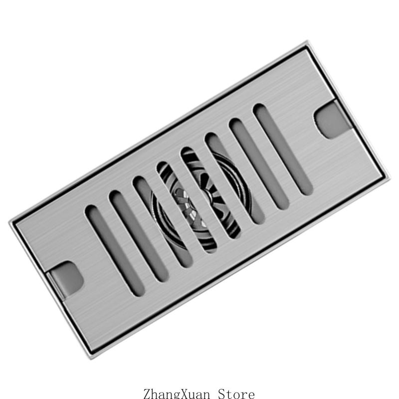 Sturdy Stainless Steel Rectangular Floor Drain for Efficient Water Flows 3XUF
