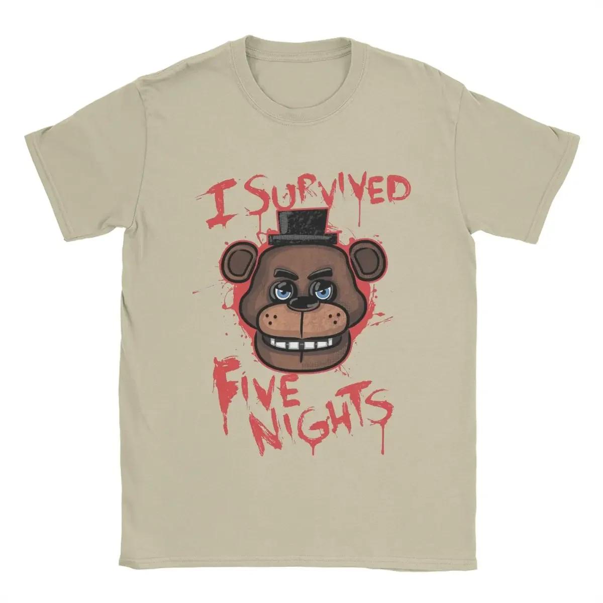 GUOYAN TOP harajuku Five Nights T-shirts voor Heren At Freddys Nieuwigheid Puur Katoen T-shirt Ronde Hals Korte Mouw Plus Size Kleding XL