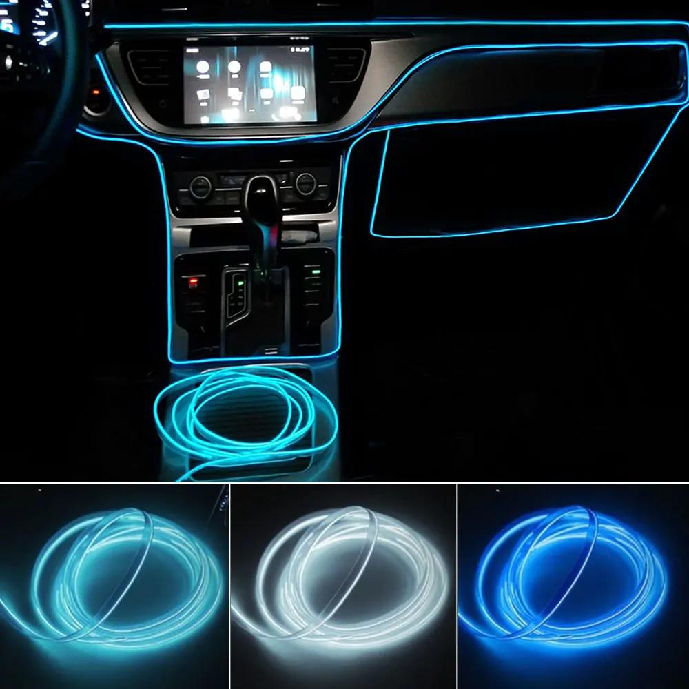 3meters Car Interior Decoration Atmosphere Ambient Light Tube Flexible LED Strip Neon Lamp Glow String Light Car Interior Strips