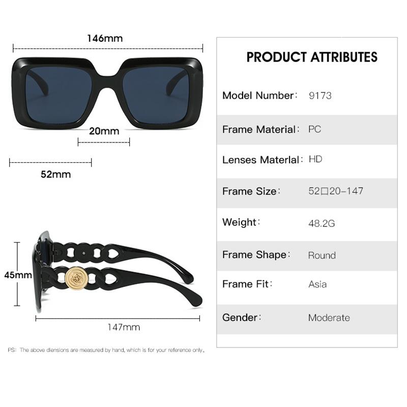 Vintage Fashion Square Big Frame Sunglasses Women Men Luxury Brand Designer Oversized Sun Glasses For Female Travel Eyewear