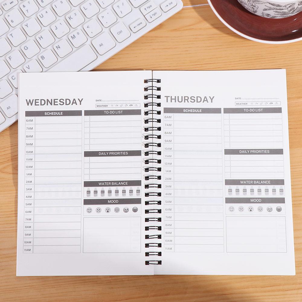 Portable 2025 ADHD Daily Planner Book Hardcover Schedule Book Agenda Notebook Weekly Monthly Plan Work Study Planner Worker