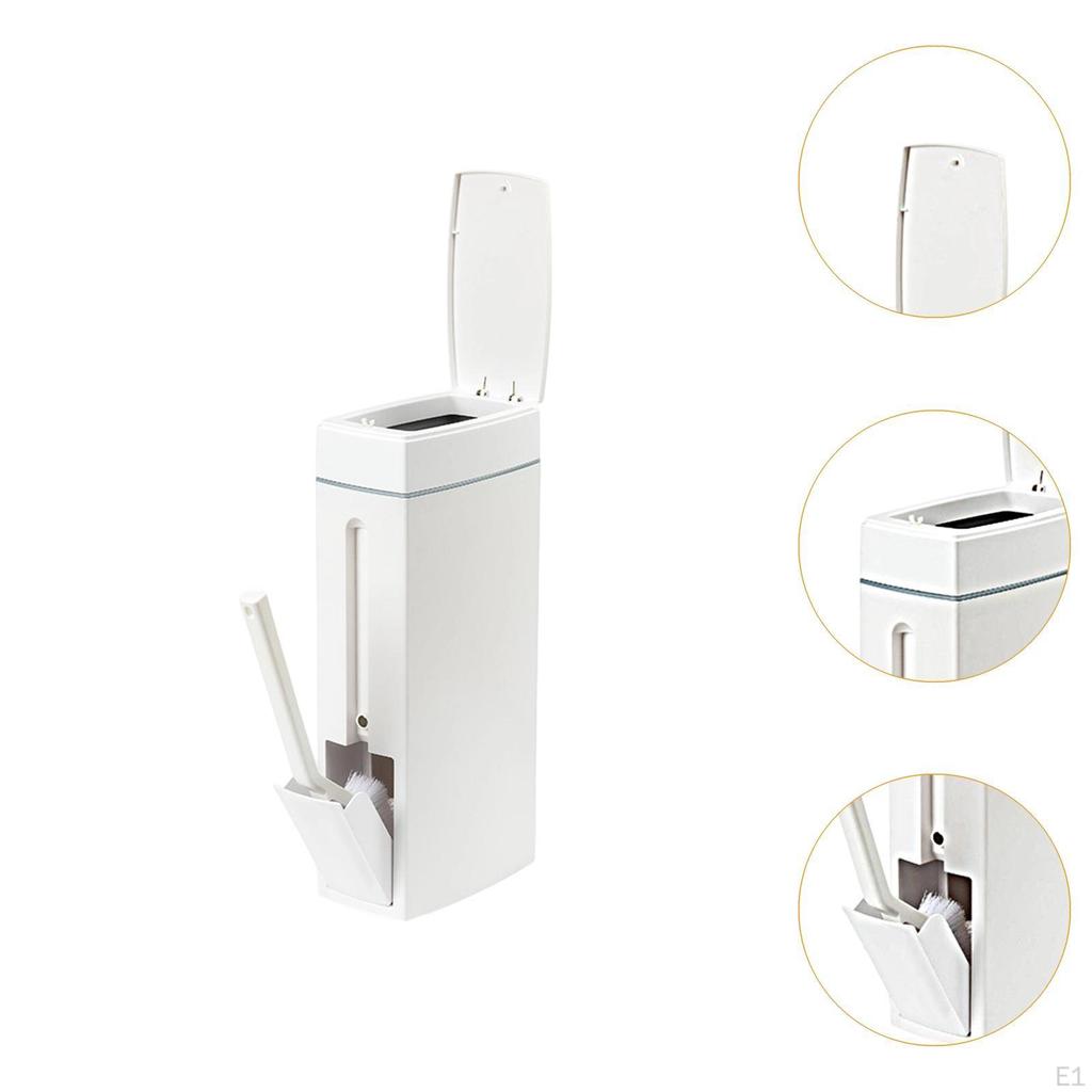 Badezimmer Mülleimer mit Toilettenbürste, Müllorganisator, Reinigung, Einfach zu bedienen, Schmal