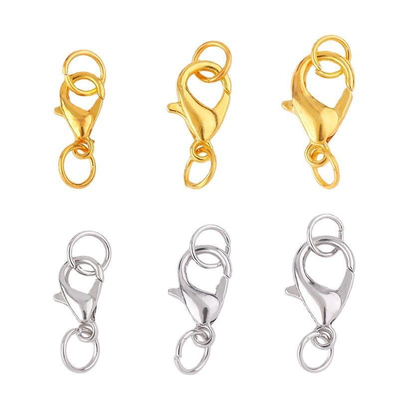 10Pcs DIY Jewelry Alloy Lobster Buckle, High-Quality Keychain Buckle, Handmade Accessory Single Circle Connection Buckle