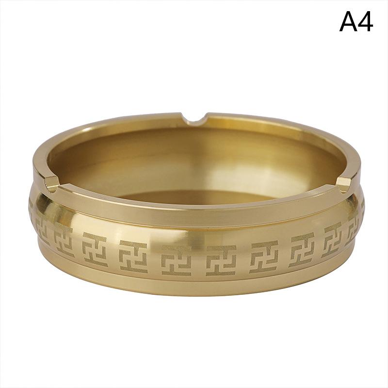 Portable Office Household Metal Indoor Large Ashtrays Ashtray Round Brass Tabletop Holder Simple Living Room Ashtray For Outdoor