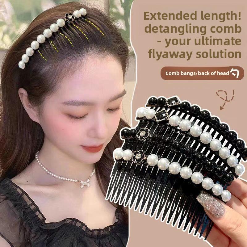 Hairpins for Women with Broken Hair In Summer, Pearl Teeth Comb At The Back of The Head, Bangs, Hairpins and Headwear