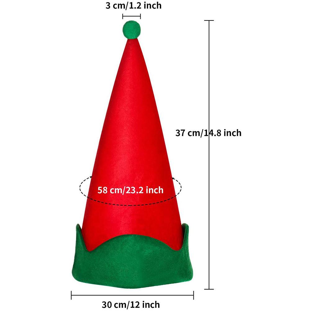 4Pcs Holiday Elf Hats Christmas Themed Party Favors for Adults Costumes Photo Booth Props Festival Decor Supplies