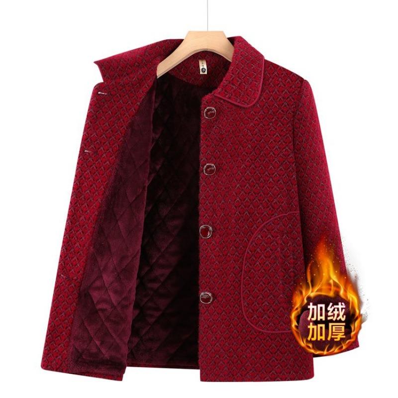 Winter Women's Woolen Jacket Thickened Warm Clothes Autumn and Winter Mink Fleece Sweater Old Lady