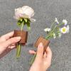 Wooden Test Tube Vase Refrigerator Magnet Hydroponic Plants Propagation Vase Planter Home Kitchen Locker Fridge Decoration